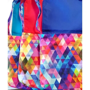 Oboustranná taška messenger TROJÚHELNÍKY Barva: Tyrkysová