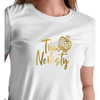 Dámské tričko, bílé - Tým nevěsty, koruna XL