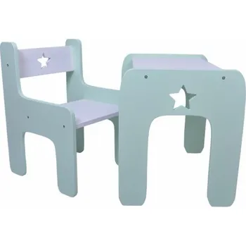 Dětský pokoj Stůl a židle hvězdička / dekor máta