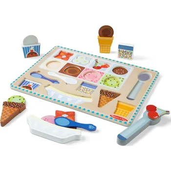 Dřevěná hračka Puzzle magnetické - Zmrzlina (M&amp;D)