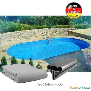 Bazén Zapuštěný bazén TOSCANA ovál 6 x 3,2 x 1,2 m šedá fólie