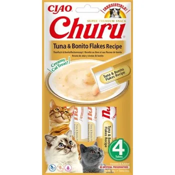 Pamlsek pro kočku Churu Cat Tuna & Bonito Flakes 4x14g