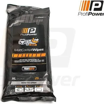 Autodílna Čistící ubrousky přístrojové desky ProfiPower, 25ks - matné
