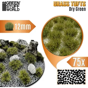 Plastikový model Grass Tufts – samolepící drny suchá tráva, 12mm (75 ks)