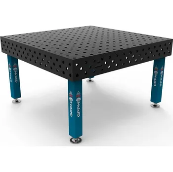 Dílenský stůl Svařovací stůl GPPH PRO 1500x1480 mm, ocelová pracovní deska tl. 15 mm, otvory pr. 28 mm v rastru 100x100 mm