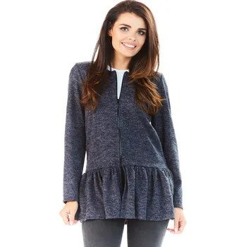 Dámský svetr Svetr s dlouhým rukávem se zipem vpředu A193 Barva: Tmavě Modrá, Velikost: S/M