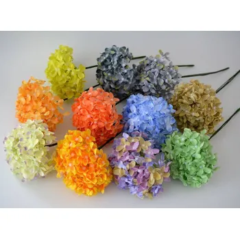 umělá květina Umělé květy - Hortenzie na drátku 7 - světle šedá