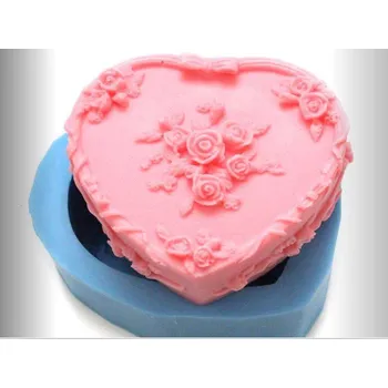 Silikonová forma - Zdobené srdce 80 x 75 x 30 mm