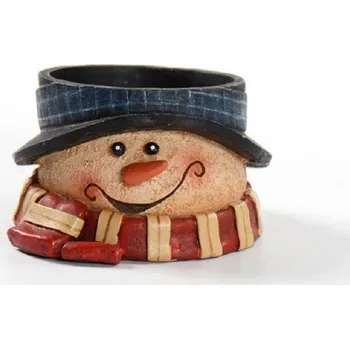 Svícen Silikonová forma - svícen Sněhulák 2 na čaj. svíčku