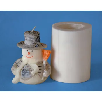 Silikonová forma Sněhulák s koštětem I - 80 x 60 x 103 mm