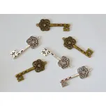 Přívěšek kovový - Klíč velký PLATINA