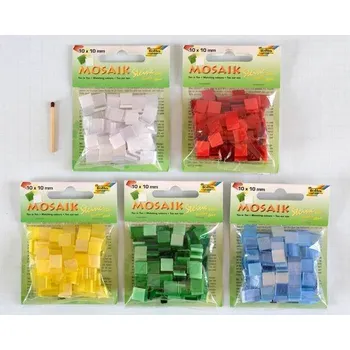 Mozaikové kamínky z pryskyřice 10 x 10 mm ŽLUTÉ