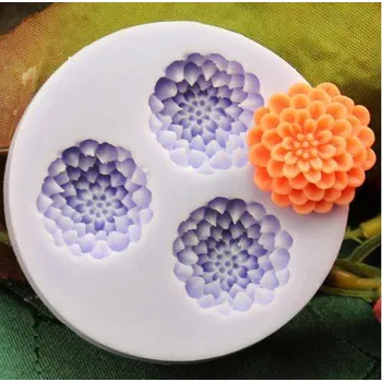 Silikonová forma - ozdoby chrysantémy 3 ks prům. 20 mm