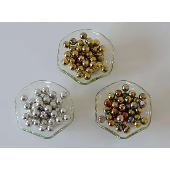 Náušnice Skleněné pokovené kuličky 8 mm - ZLATO-STŘÍBRNÉ