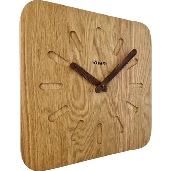Hodiny KUBRi 0153 - 30 cm hodiny z dubového masívu včetně dřevěných ručiček