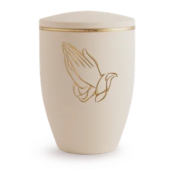 Smuteční dekorace Kovová urna Melina Creme - Modlitba