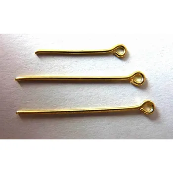 Galanterie KETLOVACÍ JEHLA Očko zlaté - délka 20 mm vč. očka, bal. 10 ks