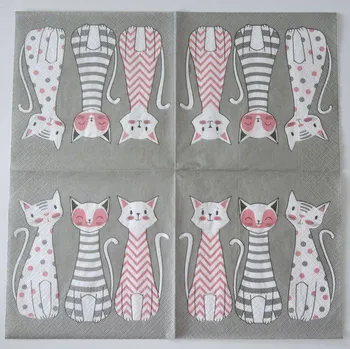 Papírový ubrousek Ubrousek na decoupage - Zvířata - Tři kočky