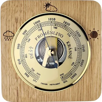 Barometr KUBRi 0211 - špičkový barometr na masivní dubové podložce