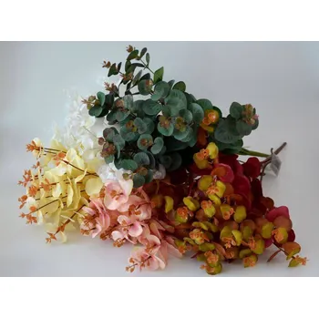 umělá květina Umělá kytice - Eukalyptus 47 cm SVĚTLE RŮŽOVÝ