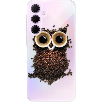 Pouzdro na mobilní telefon Odolné silikonové pouzdro iSaprio - Owl And Coffee - Samsung Galaxy A35 5G