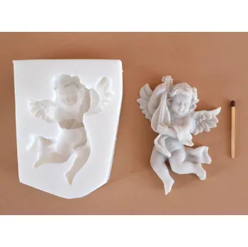 Silikonová forma - Anděl s loutnou - reliéf 60 x 82 mm