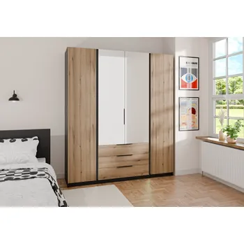 Dětská skříň Moderní šatní skříň Kaja - černá/dub evoke