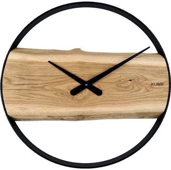 Hodiny KUBRi 1002B - Robustní hodiny z masivního dubu s kovovým rámem