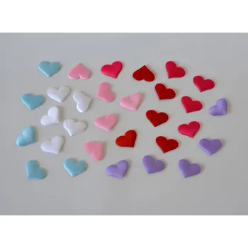 Textilní dekorace - Saténové srdíčko ČERVENÉ