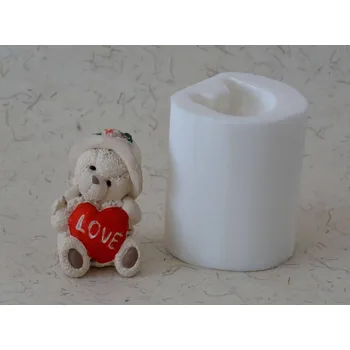 Silikonová forma - Medvídek v klobouku 45 x 45 x 70 mm