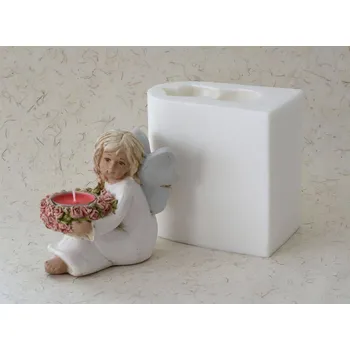 Forma na odlévání Silikonová forma - svícen Andělka s růžičkami