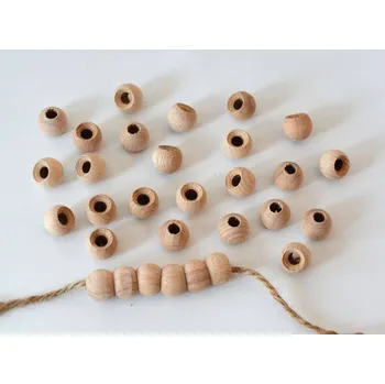 Dětské navlékací korálky Dřevěné bukové spojovací korálky