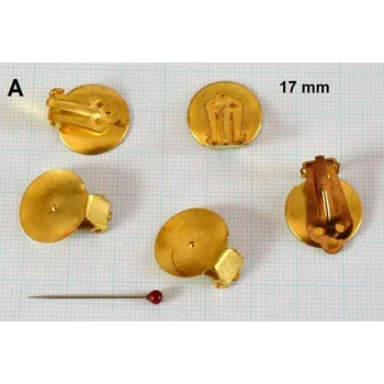 Náušnice Klipsy pro brože, náušnice,... Klipsa E pro průměr kamenu 17 mm se "zobáčky" (není nutno lepit)
