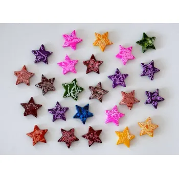 Dětské navlékací korálky Plastové korálky HVĚZDIČKA prům. 26 mm