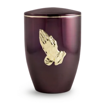 Smuteční dekorace Kovová urna Melina Bordeaux - Modlitba