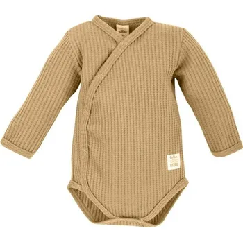 Kojenecké oblečení Makoma Waffel body celorozepínací CAMEL - 68