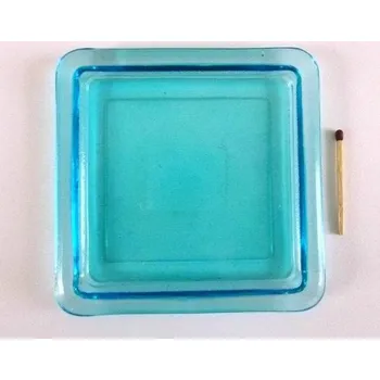 Svícen Skleněný svícen - podsvícník čtvercový zelený