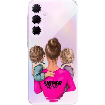 Pouzdro na mobilní telefon Odolné silikonové pouzdro iSaprio - Super Mama - Two Boys - Samsung Galaxy A35 5G