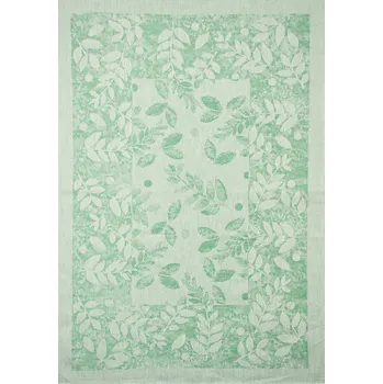 Utěrka Snový svět Zelené listy - lněná utěrka