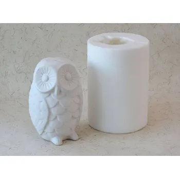 Silikonová forma - Sova bílá II - prům. 100 x 150 mm