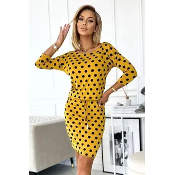 Dámské šaty Dámské šaty Numoco 13-152 černo-žlutá S