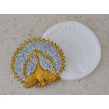 Silikonová forma - Páv reliéf prům. 120 x 110 mm