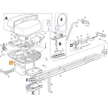 Pohon brány Nice MPSC.2601 průchodka napájecího kabelu SPIN