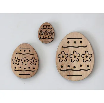 Velikonoční dekorace Dřevěné dekorace - VEJCE HNĚDÉ B1 - MALÉ - 3 x 2,3 cm