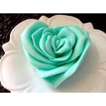 Silikonová forma - Květ - Růže tvar srdce 85 x 85 x 50 mm