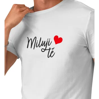 Pánské triko bílé - Miluji tě 4XL