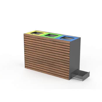 Popelnice HTI CAMELEO Koš na tříděný odpad KCA033.02 Materiál konstrukce: ocel, Povrchová úprava: komaxit dle RAL, Typ použitého obložení: ash