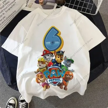 Dívčí tričko Narozeninové tričko Tlapková patrola (bílé) Varianta: 6, Velikost: 120/6T