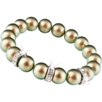 Náramek Náramek, ze zelených SWAROVSKI perel, s rondella krystalem, 10 mm, ART CRYSTELLA 1831XGY075M