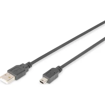 Datový kabel Digitus AK-300108-018-S USB kabel USB 2.0 1,8 m USB A Mini-USB B Černá